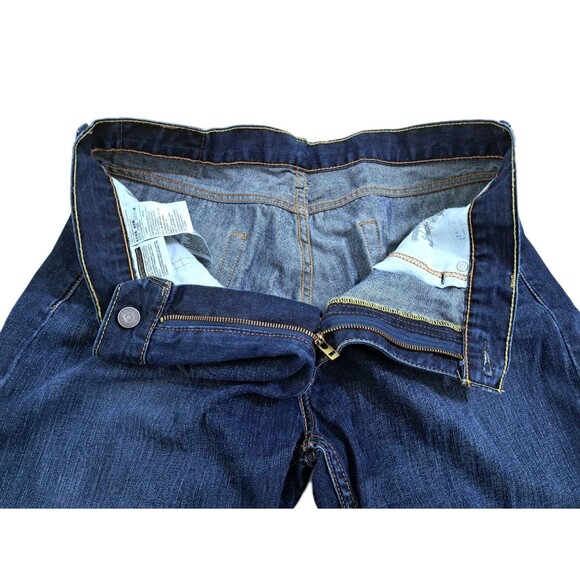 Levis 504 Jeans Men's 36x36 Dark Blue Wash Distressed Denim Pants Straight - Picture 2 of 11